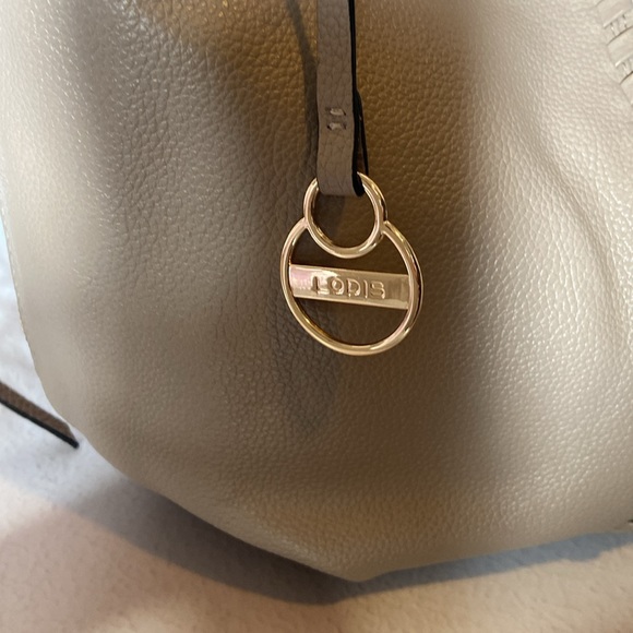 LODIS Medium Whipstitch Leather Tote, Lacey, Ash, NWT - Picture 7 of 13